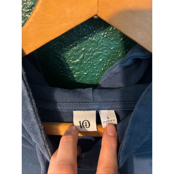 Tentree 100% Organic Cotton Blue Hoodie Sz Large - Picture 3 of 4